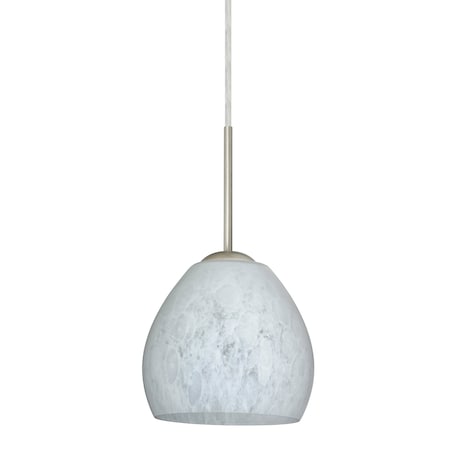 Besa Lighting Bolla Cord Pendant, Carrera, Satin Nickel Finish, 1x9W LED 1BT-412219-LED-SN